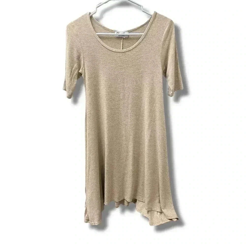 Urban Rose Women's size S Cream Dress Short Sleeve Stretchy
